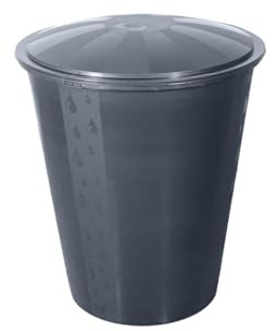 TrendLine Regentonne rund Deckel Hahn 300L grau Regenwassertonne Wassertank