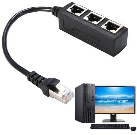 1Pièce Repartiteur RJ45 pour Câble Ethernet,Repartiteur rj45,Repartiteur Cable Ethernet RJ45 1 Mâle vers 3 Femelles,Multiprise RJ45,1 Mâle vers 3 Femelles, Adaptateur Réseau Cat5, Cat5e, Cat6, Cat7.