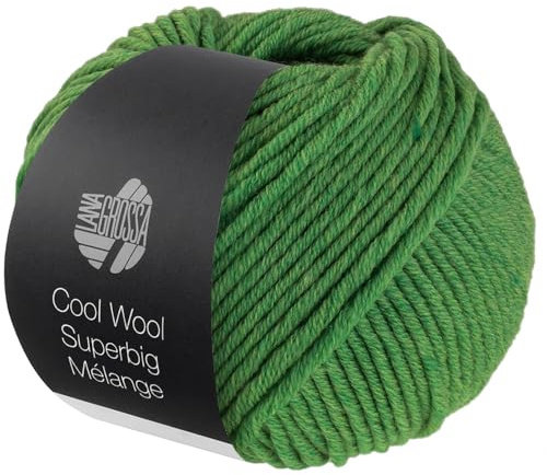 LANA GROSSA Meilenweit Superbig Melange | Extrafeine Merinowolle, waschmaschinenfest und filzfrei | Handstrickgarn aus 100% Schurwolle (extrafine) | 50g Wolle zum Stricken & Häkeln | 80m Garn FB 211