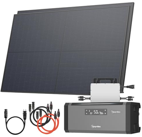 Solarway Balkonkraftwerk 1000Wp / 800W mit 1,92kWh Hoymiles HiBattery 1920-AC Solarspeicher – neuester Hoymiles HiFlow 800 Pro Wechselrichter – steckerfertige Mini-Solaranlage