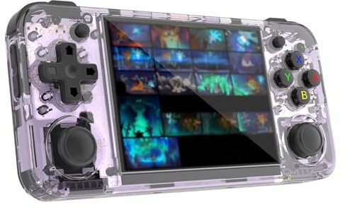 RG35XX H Console Portable, IPS 3.5 Pouces et 5500+ Jeux Classiques,supporte la Manette de Jeu sans Fil 2.4G, Retro Console (Violet)