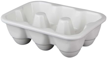 SOIMISS Plateau à Œufs Design Compact et Classique en Céramique pour Réfrigérateur Blanc Rangement Présentation des Œufs 6 Compartiments Coniques