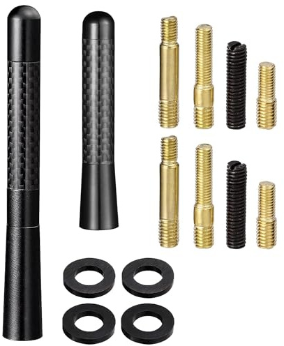 Antenne Universelle pour Radio de Voiture FM/AM, Antenne Courte de 8 cm et 12 cm, AM Bolt M4 M5 M6 noir Compatible Avec auto Truck SUV Amélioration de la Réception Radio pour SUV, Camion et Automobile