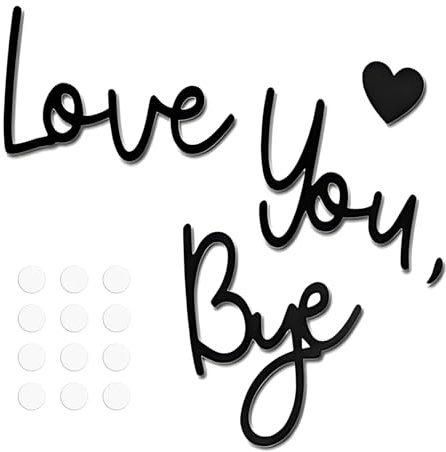 Love You Bye Above Door Sign, Wooden Love You Bye Sign Wall Decor for Hallway and Stairs Home Door Signs Decorations