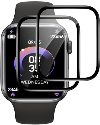 VideoSecu 2 Stück für Panzerglas für Apple Watch Series 7/8/9 41mm Schutzfolie, Selbstheilende Flexible TPU Folie, Kratzfest, Blasenfreie, Anti-Fingerabdruck, Ultradünnes 0.2mm, Perfekte Passform