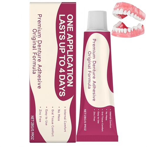 Adhesivo premium para dentaduras postizas, pegamento dental de fijación termoplástica, mejora el ajuste, agarre seguro de la dentadura postiza durante hasta 4 días, comodidad y estabilidad (1 Piezas)