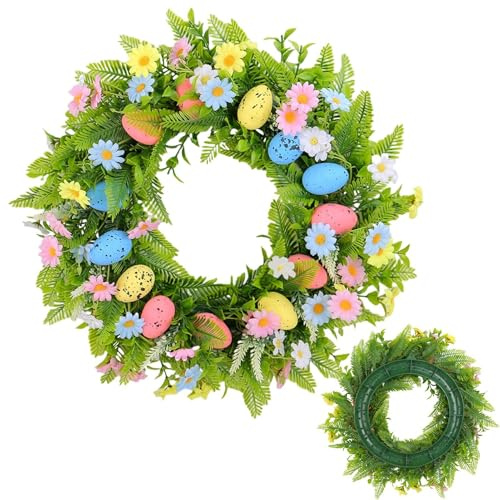 Corona di Pasqua destinata alla porta principale - realistica riutilizzabile | Corona di uova false per porta - Versatile per finestra esterno ristorante parete sala da pranzo patio