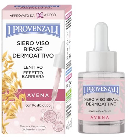 I Provenzali | Siero Viso Bifase Dermoattivo Avena, Lenitivo, 30 ml | Funzione lenitiva