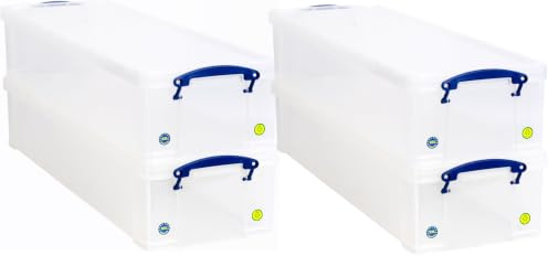 Really Useful Wrapping Paper Storage Box 22 Litre CLEAR Pack of 4