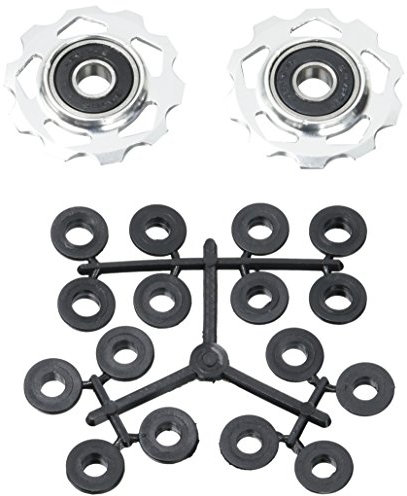 Point / 10102501 Galet de dérailleur 10 dents Fabrication industrielle Aluminium / douille en laiton Argent