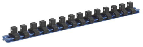 Sealey Sr3814 Socket Retaining Rail with 14 Clips Aluminium 3/8Sq Drive