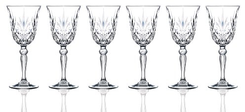 Lorenzo Lorren Home Trends RCR Crystal Collection - Set di bicchieri da acqua Melodia, 6 pezzi (confezione da 1), calice da vino rosso, 18 ml