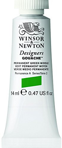 Winsor & Newton Diseñador Aguazo Pintura * 2 14ml Permenant Green Middle (484)