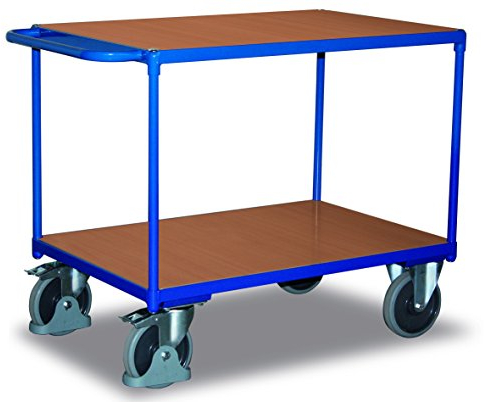 Schwerer Tischwagen, 2 Ladeflächen, Ladefläche LxB 1000x700 mm, Auáenmaáe LxBxH 1190x700x915 mm, Tra