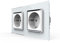 Luxus-Time Livolo Schuko Steckdosen Module Doppelsteckdose Wandsteckdose mit 2-Fach Glasblende in weiß