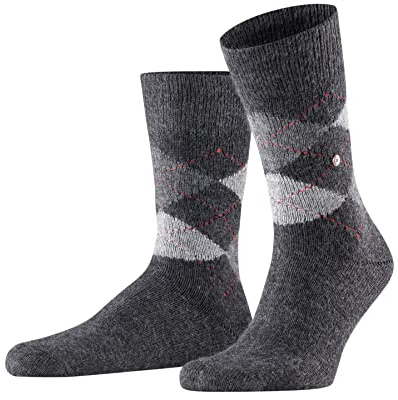 Burlington Men's Preston M So Warm Soft Patterned 1 Pair Socks, Grey Anthracite Mouline 3087, 6.5-11