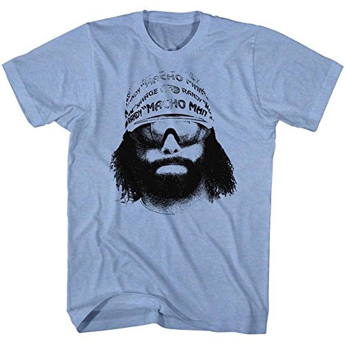 2Bhip Macho Man WWF Randy Wild Bandana Sonnenbrille Gesicht Grafik-T-Shirt für Herren X-Groß Blau