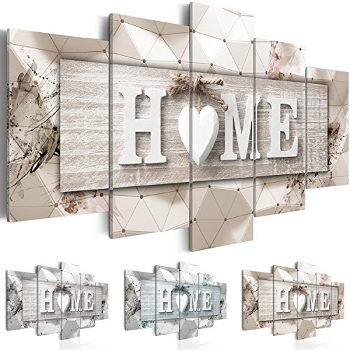 murando - Tableau décoratif créatif 225x112,5 cm - Impression sur toile colorée - Décoration murale - Maison bois inscriptions géométriques moderne en anglais texture background m-C-0251-b-p