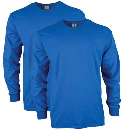 Gildan Unisex's Ultra Cotton Long Sleeve T-Shirt, Style G2400, Multipack, Royal (2-Pack), 4XL (Pack of 2)