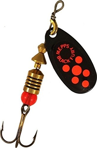 Cuiller Tournante A Palette Ovale - Mepps Black Fury N°2-4,5G - Noir Points Oranges