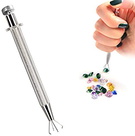 Professionelle Diamanthalter Pick-Up-Tool Diamant Edelsteine, Prong Pinzette Catcher Schmuckherstellung Juwelier Werkzeug, Piercingzange Edelstahl Mini Kugelhalter Vier Teile Piercing Kugel