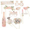 Ginger Ray - Set di 10 oggetti scenografici per foto, per addio al nubilato, accessori scenici con motivo floreale, colore: oro rosa
