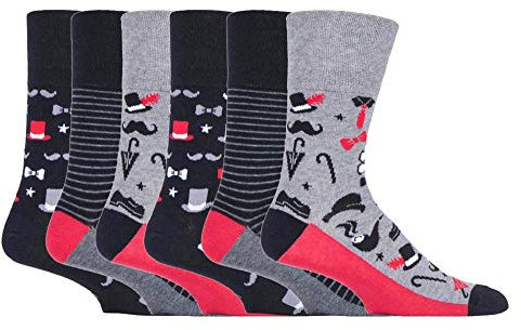 Gentle Grip | 6 Pairs Men's Everyday No Elastic Cotton Socks | Size 6-11 UK (MGG574)