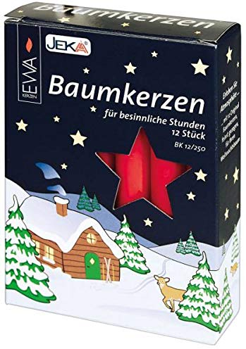 Jeka - 36 Baumkerzen - 15 x 125mm - Rot - 12 Stück/Pckg.