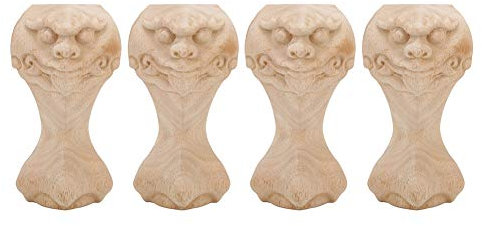 4 PCS En Bois Massif Jambes De Meubles En Bois Sculpté Canapé Canapé Chaise Ottomane Causeuse Table Cabinet Meubles En Bois Jambes En Bois Bois Fini Sculpté Pieds Office Supplies Office Supplies