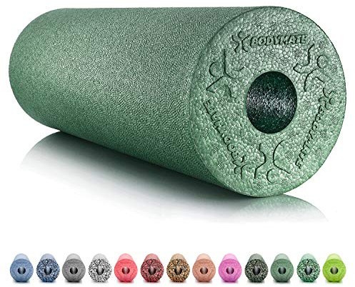 BODYMATE Faszienrolle Standard Mittel-Hart mit Gratis E-Book - Midnight-Green 45x15cm