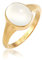 Elli Ring Damen Siegel mit Mondstein in 925 Sterling Silber Vergoldet
