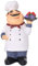 CLISPEED Koch Figuren Deko Küchenchef Figur Koch Bäcker mit Obsttablett Dekofigur Harz Mini Skulptur Ornamente für Küche Restaurant Café Bar Bäckerei Dekoration