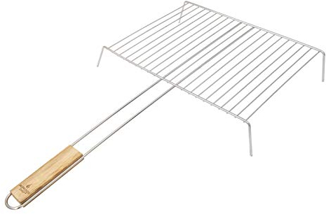 Alfresco Chef Tuscan Wire BBQ Grill Grate | 64cm Wooden Handled BBQ Grate For Use With Pizza Oven | Stainless Steel BBQ Grill Rack | Oven Grill Rack | Perfect for Cooking & Grilling Meat, Fish & Veg