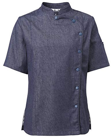 MEDANTA 1039 Kochjacke Damen kurzarm Chef Jacket Berufsbekleidung Gastronomie Navy Denim