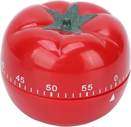 Nicoone Pomodoro - Temporizador mecánico en forma de tomate de 60 minutos con cuenta regresiva para cocina y horneado, 6. 3 x 4. 5 cm