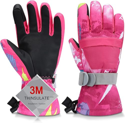 Odtmger Skihandschuhe, Wärmste wasserdichte und Atmungsaktive Schneehandschuhe für Kaltes Wetter, Passt Sowohl Männern als auch Frauen, für Eltern-Kind-Outdoor