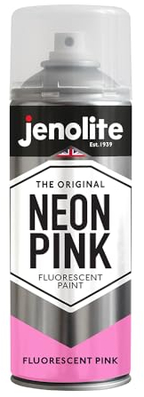 JENOLITE Neonpink fluoreszierende Sprühfarbe – 400 ml – hochwertige hochsichtbare Farbe für verschiedene Oberflächen