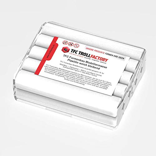 TFC Formenbau Modelliermasse weiss Plastilin weich bleibend schwefelfrei - Größe: 10kg (10x1000g)