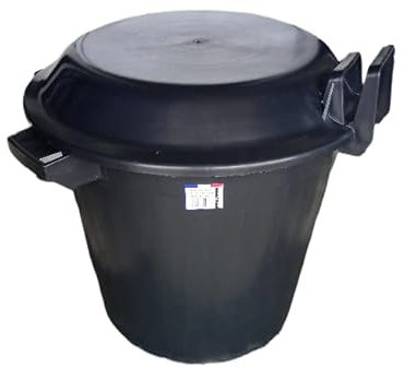 LPER Poubelle d'immeuble 80 L - Robuste et éco-Responsable 100% recyclé - Fabrication Française - Couvercle avec système de verrouillage