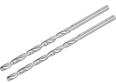 sourcing map HSS Haute Vitesse Acier Extra Long Hélicoïdal Foret Pointes 6.5mm Forage Diamètre 160mm Longueur 2 Pcs