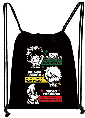 My Hero Academia Kordelzug-Tasche, Mha 3D-Druck, leicht, Kordelzug, Rucksack, Bergsteigen, String-Tasche, Typ3, 32*38cm
