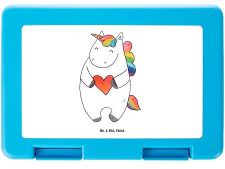 Mr. & Mrs. Panda Aufbewahrungsbox Einhorn Herz - Geschenk, Einhörner, Brotbüchse, Anders, Brotdose, Lunchbox, Unicorn, Freundin, Frühstücksbox, Brotzeitbox