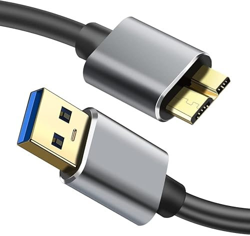 Câble micro USB 3.0, câble USB 3.0 A vers micro B super rapide pour Toshiba Canvio, disque dur externe WD, Samsung Galaxy S5, Note 3 et autres appareils à port Micro-B (1,5)