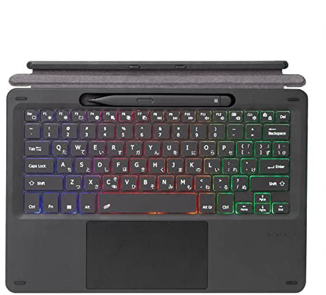 Bueuwe Type Cover for Microsoft Surface Pro 8/Surface Pro X 13, 3-Color Backlit Surface Pro 8/Pro X Keyboard with Touchpad/Pencil Holder/Built-in Rechargeable Battery,English and Japanese