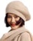 Ailaile Cashmere Barets Damen Oversized Riesige Stretch Strick Warm Beanie Mütze, beige, Einheitsgröße