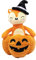 Joy Toy - Halloween Fuchs Plüsch 14x14x25 cm im Kürbis, 21738, Mehrfarbig