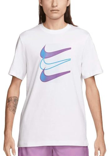 NIKE DZ5173-100 M NSW Tee 12MO Swoosh T-Shirt Uomo White M