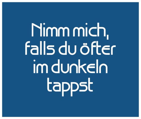 Farbwuselei Brillenputztuch Nimm Mich, Falls du öfter im Dunkeln tappst Tuch Reinigungstuch Brillentuch Displaytuch (Blau - Aufdruck Weiß)