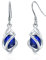 Saphir Ohrringe Silber 925 hängend Creolen Baumeln Damen mit 5A Zirkonia Geburtsstein September Schmuck Damen Ohrringe für Frauen Geburtstags Schmuck Geschenk für Sie