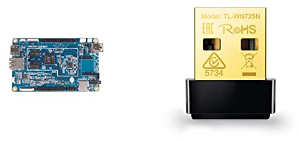 PINE64 PA642GB Zentralprozessor (2GB, 2X USB hosts, 4K HDMI Output) & TP-Link TL-WN725N Nano USB WLAN Stick Adapter (bis zu 150Mbit/s, Nano Größe, Soft AP) schwarz